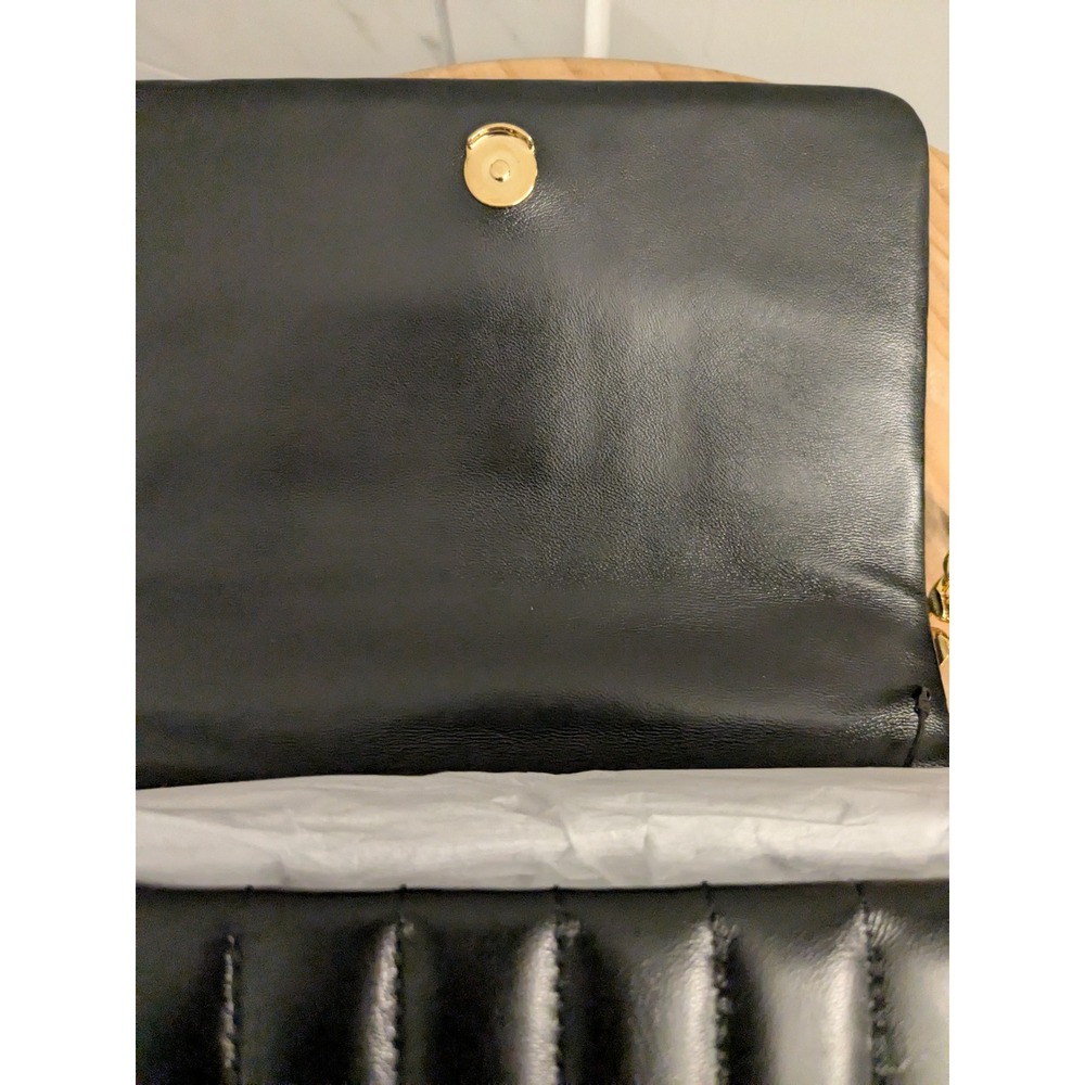 NWOT $1550 Burberry Lola Mini Quilted Leather Crossbody Bag Gold Logo Black Read - Picture 7 of 16